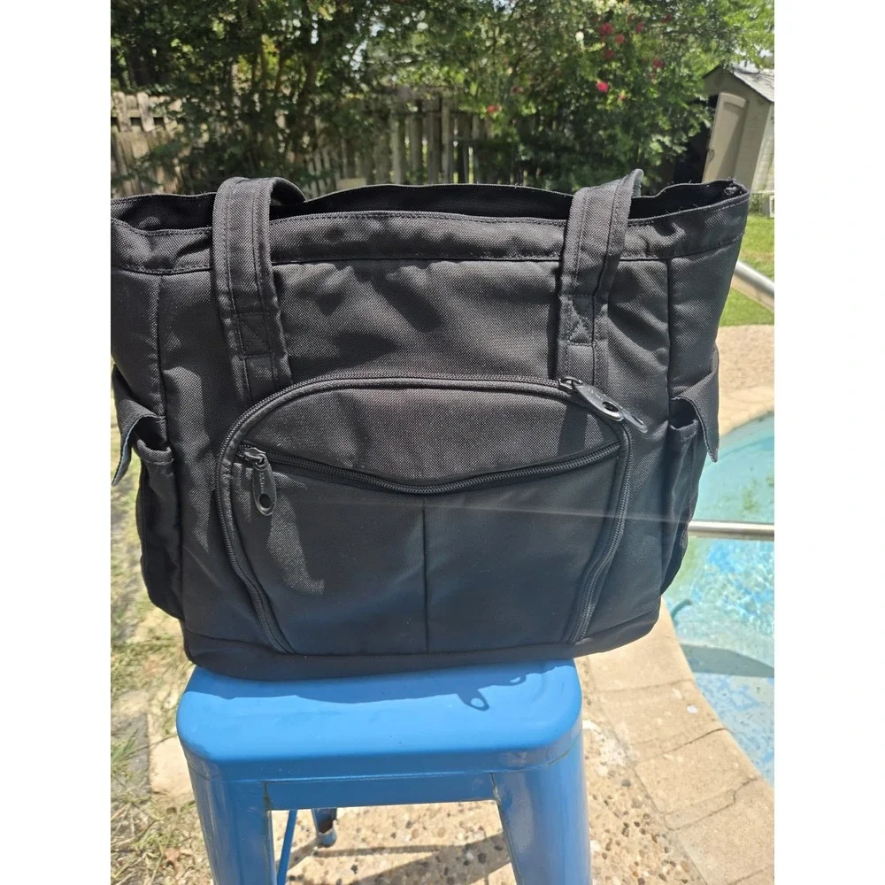 L.L. Bean Black Nylon Laptop/Travel Bag Multiple Compartments Shoulder Strap